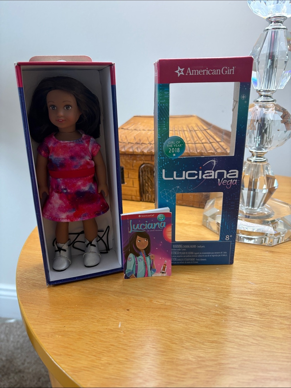 American Girl Luciana Doll in Pink and Purple Galaxy Dress